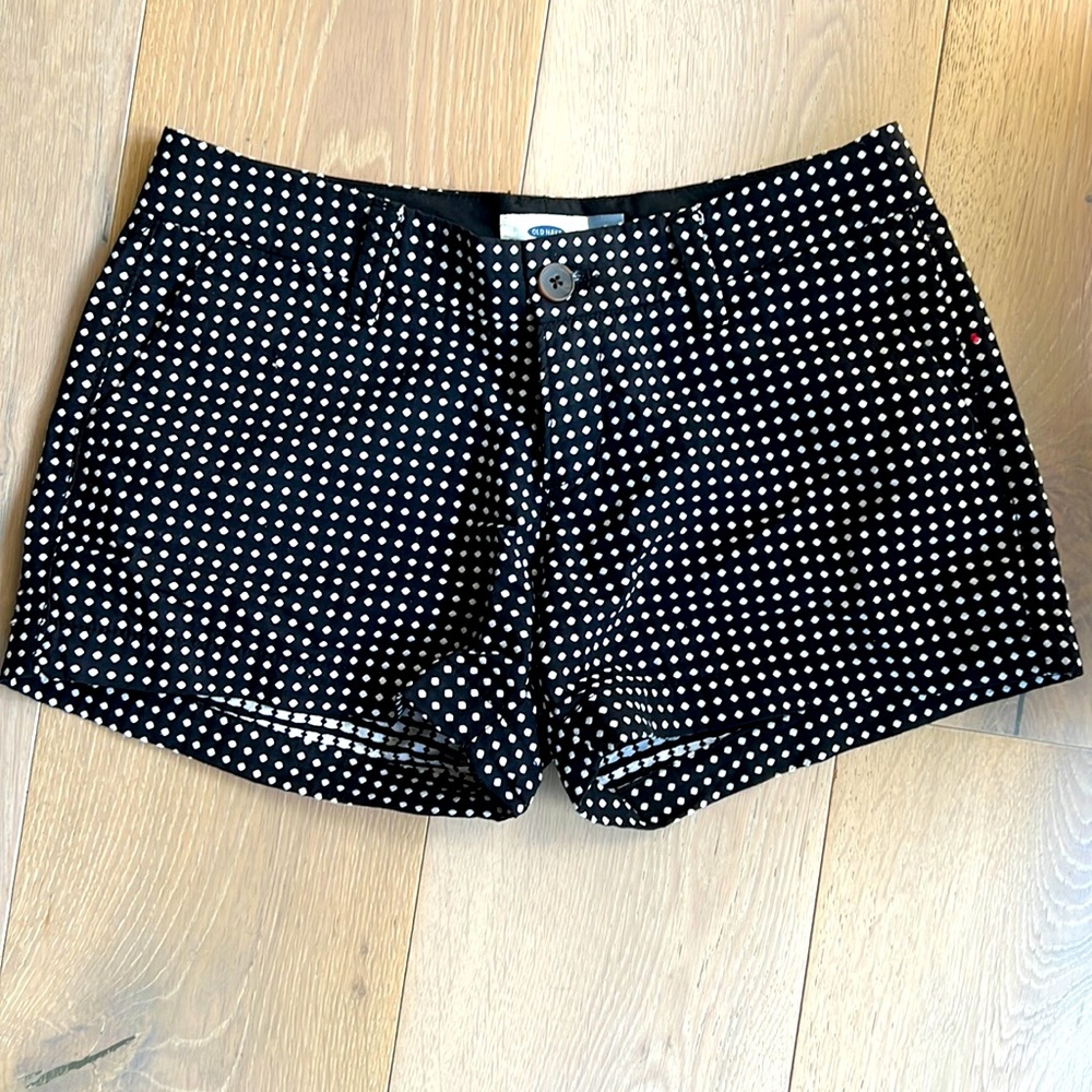 Polka dot cotton blend shorts
